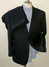 Jos A Bank Gray 2 piece Suit vent Jacket 46L Flat Front Pant 40 X 30 wool