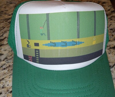 Pitfall atari green trucker hat