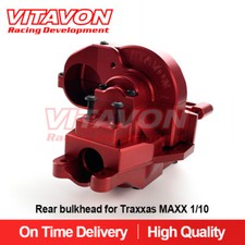Vitavon CNC Aluminum redesign Rear bulkhead for Traxxas MAXX 1/10 Red color