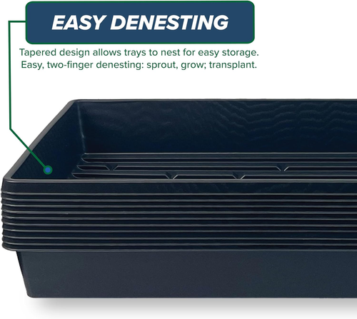 10 Plant Growing Trays (No Drain Holes) - 20" X 10" - Perfect Garden Seed Starte - Picture 6 of 12