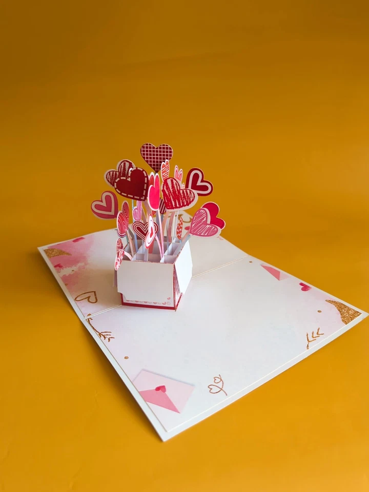 Heart Balloon Valentine Box Popup Card - Image 3 of 4