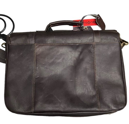 SAMSONITE EXPANDABLE BLACK LEATHER BUSINESS CASE NEW WITH TAGS - Picture 5 of 8