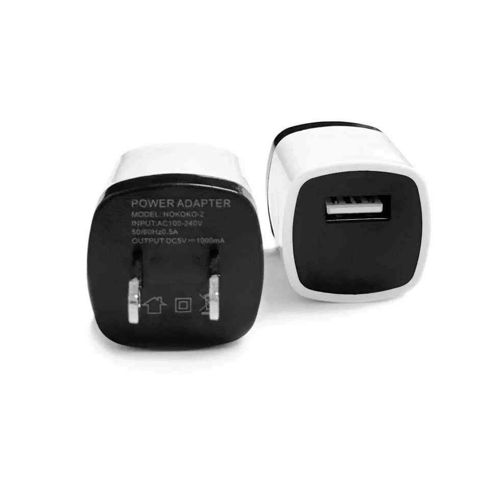 50x WHITE 1A USB Power Adapter AC Home Wall Charger US Plug for iPhone 5 5S 6 7 - Image 3 of 3