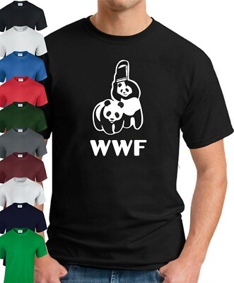 WWF T-SHIRT Funny Slogan Novelty Mens Geeky Nerd Wrestling