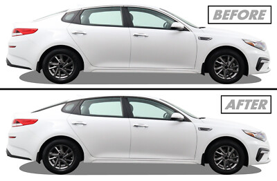 Chrome Delete Blackout Vinyl Overlay for 2016-20 Kia Optima Window Trim