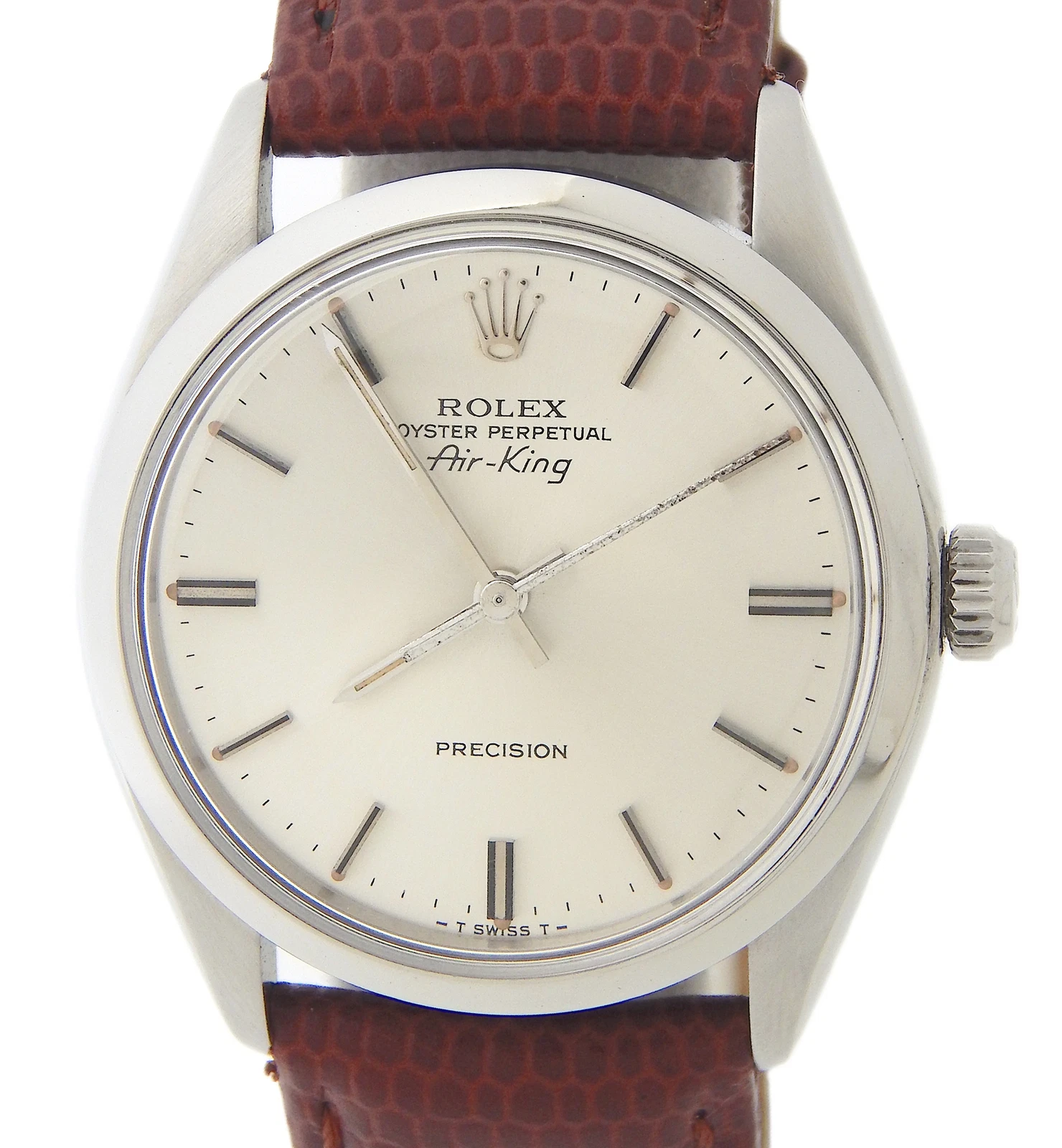 Rolex — Rolex Air King Mens Stainless Steel Watch Silver Dial Vintage Model Ref # 5500