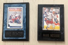 Vintage New York Rangers Mark Messier And Mike Richter Hockey Card Plaques