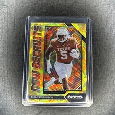 2023 Panini Prizm Draft Picks - New Recruits Gold Ice Prizm Bijan Robinson (RC)