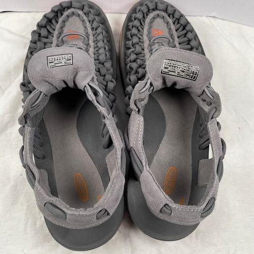 Keen UNEEK Men's Size 11 Braided Rope Sandals Gray Orange Anatomical Footbed - Picture 8 of 10