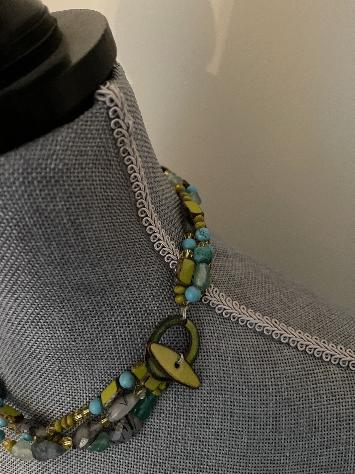 Unique 3 Strand Multi Stone Quartz Turquoise Crys… - image 16