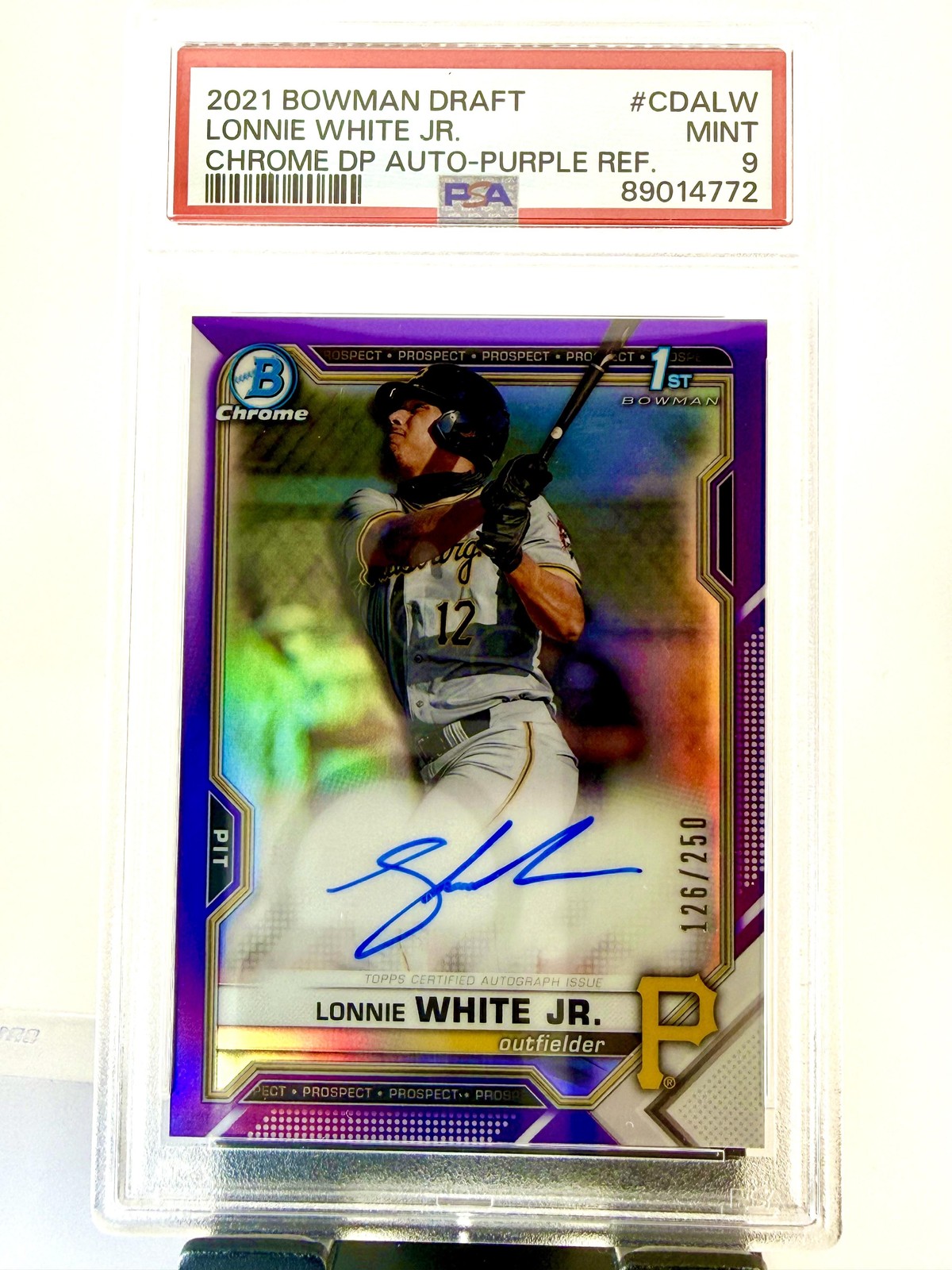2021 Bowman Draft Lonnie White Jr. Chrome Draft Pick Autographs Purple #/250