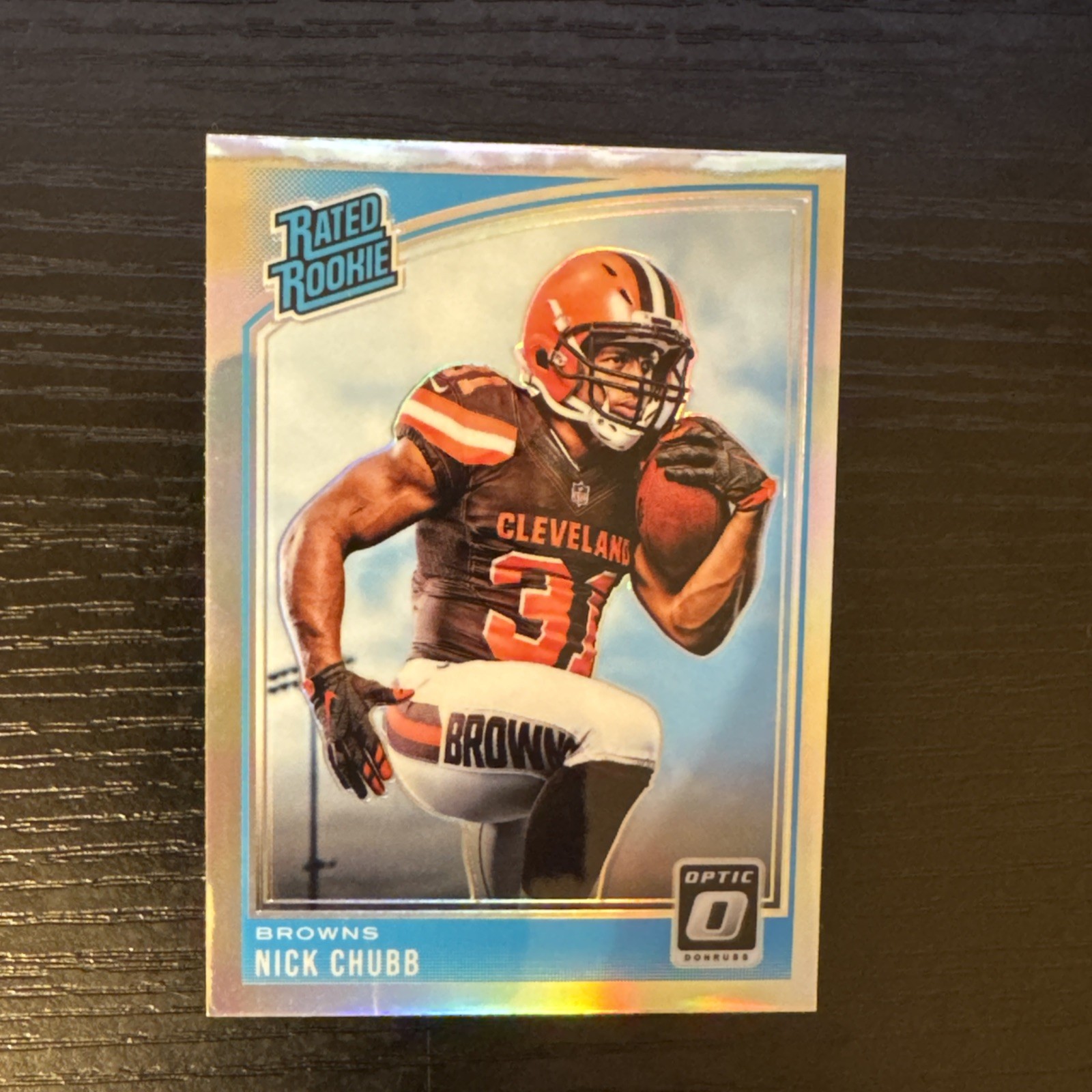 2018 Donruss Optic Rated Rookie Holo Prizm Nick Chubb #158 Rookie RC