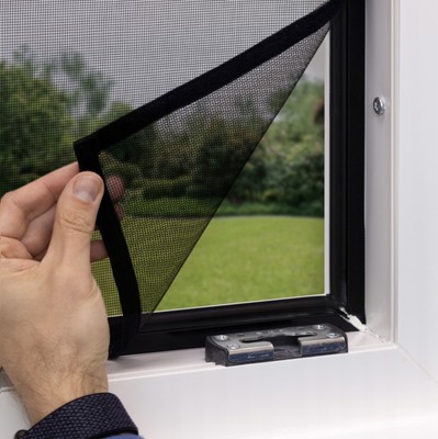 NextHook MAßGEFERTIGT Fliegengitter für Fenster aus Fiberglas mit Klettband MAß