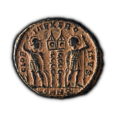 NICOMEDIA. 330, Æ Follis - Constantine I, GLORIA EXERCITVS, SMNϚ, Stigma