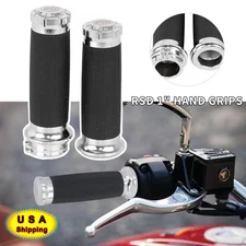 1" Handlebar Hand Grips For Harley Softail Dyna Super Wide Glide Electra Glide
