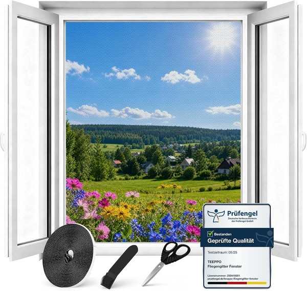 Fliegengitter Fenster 3 StüCk Insektenschutz Zuschneidbar 150 X 180 Cm Schwarz-image