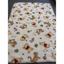 Disney Winnie The Pooh Tigger Piglet Fleece Baby Receiving Blanket Vintage 39x46