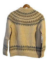VTG GAELTARRA HANDKNIT PURE NEW WOOL SZ 38 IRELAND FAIR ISLE NATURAL COLORS