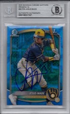 Jesus Made 2025 Bowman Chrome Sapphire Autographed Signed Rookie Card Beckett