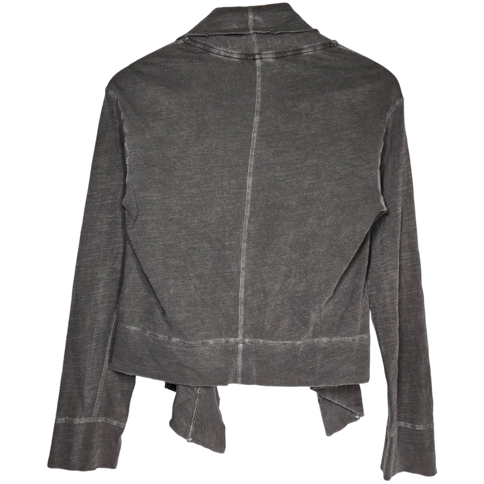 Suéter Cárdigan James Perse Gris Supima Algodón Drapeado Frente Abierto Envejecido 1 Foto 2 de 4