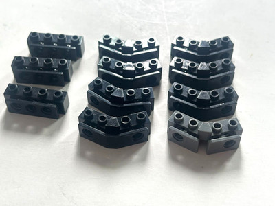 Lego lot of 11 parts 2991 b split Technic Brick angled bumper holder open front