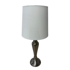Modern Brushed Nickel Table Lamp w Shade