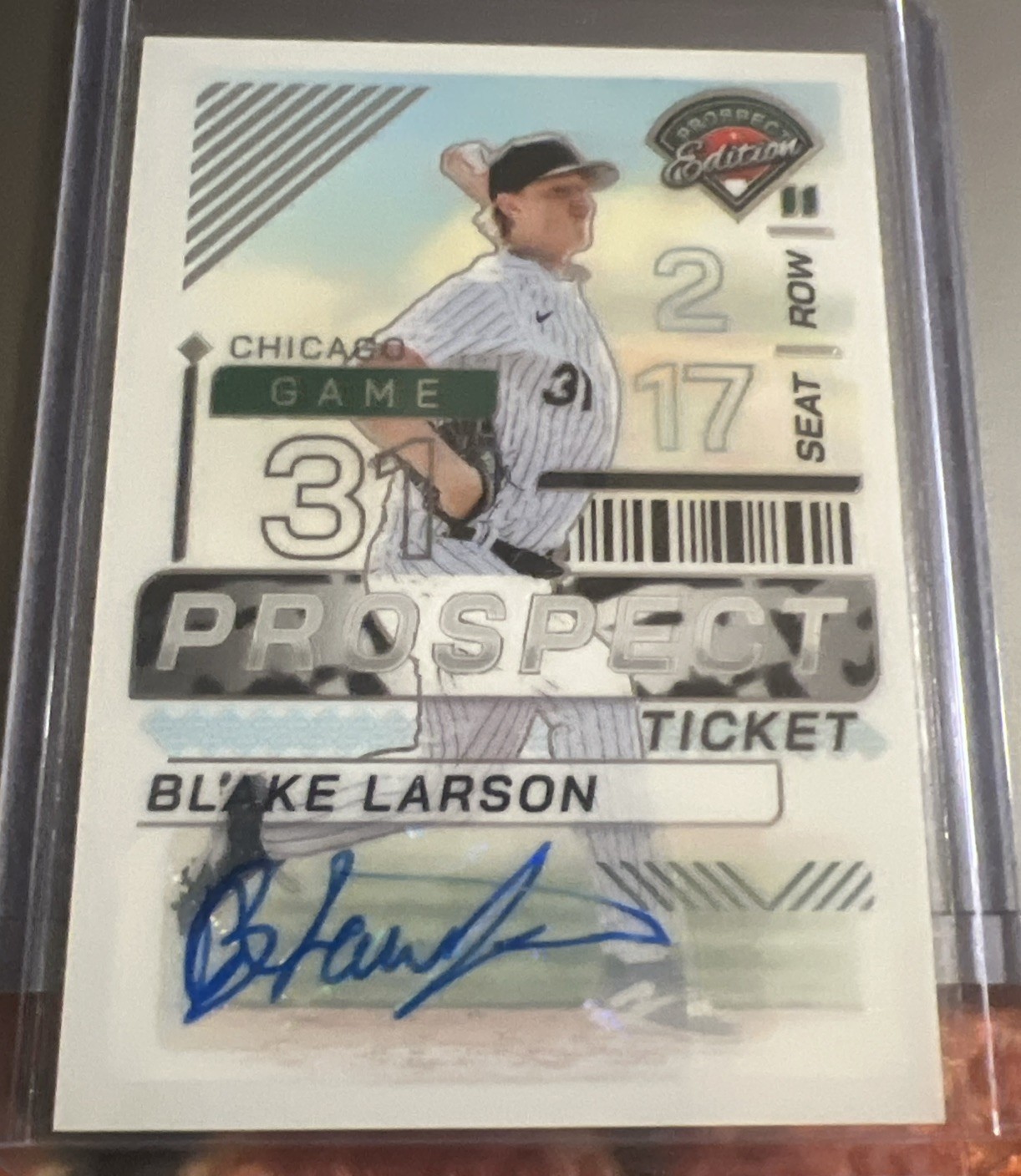 2024 Panini Prospect Edition Ticket Holo #28 Blake Larson Auto Chicago