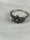 Sterling Silver Floral Ring Pink Stone Size 7 Vintage 925 2.36g