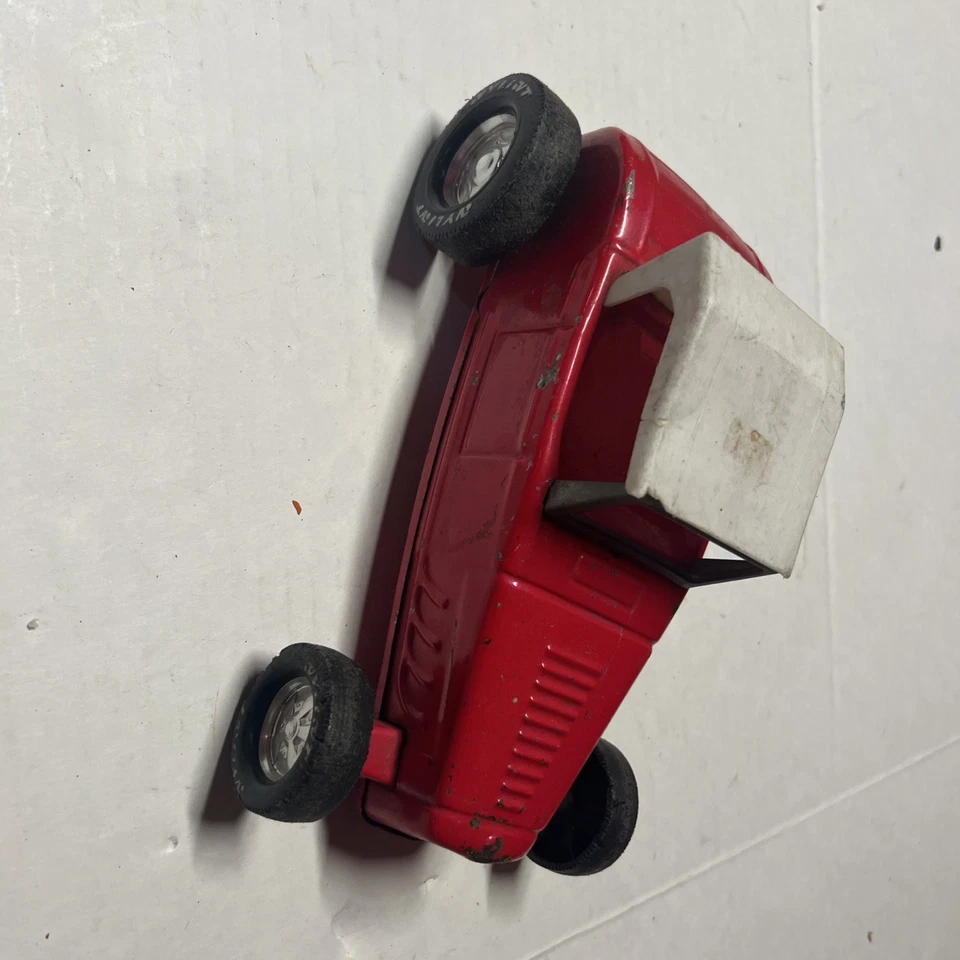 Vintage Nylint Ford Red Hot Rod Jalopy Roadster Coupe Car Pressed Steel with Top - Image 2 of 4