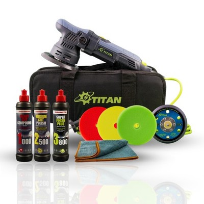 Exzenter Poliermaschine TDA09 Menzerna Politur Set 1000 2500 3800 + 3 Polierpads
