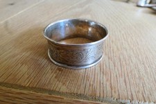 Swirls Silver Napkin ring slim rolled rim