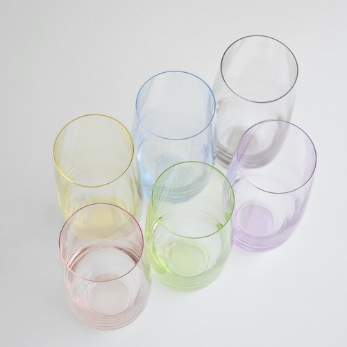 Crystalex Bohemia Tall Multi Colored Highball Drinking Glasses, Set of 6 - Picture 4 of 7