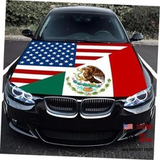 America Mexico Flag Car Hood Cover 3.5X5Ft American with Mexican Friendship