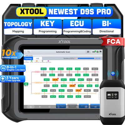 XTOOL D9S PRO Diagnostic Bidirectional OBD2 Scanner ECU Online Programming IMMO