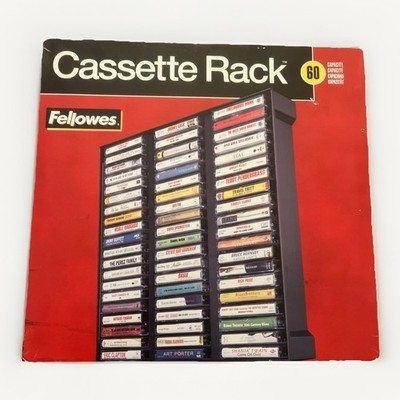 1998 New Old Stock Fellowes 60 ct. Wall Hanging Cassette Rack New Made in USA