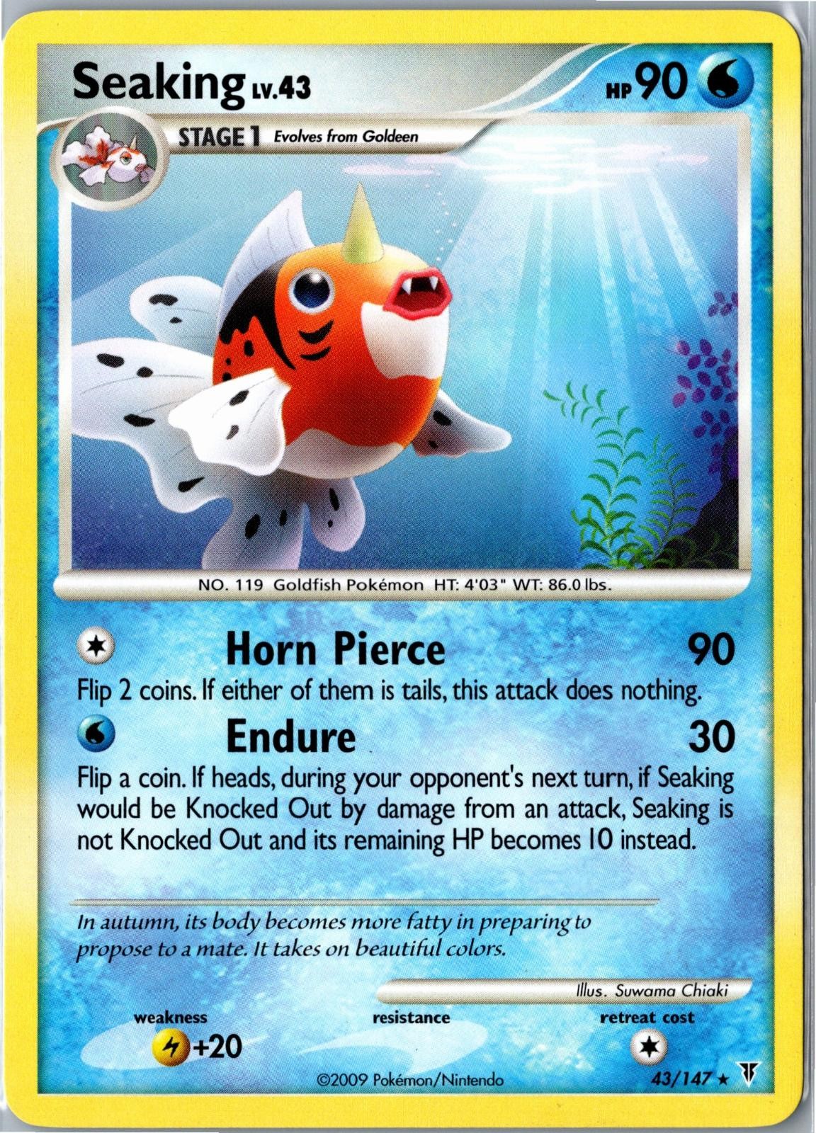 Pokemon Card - Seaking 43/147 Supreme Victors Rare Lightly Played