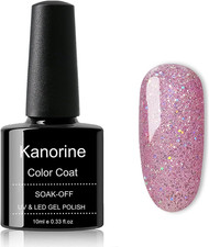 Gel Polish Soak-Off UV/LED Gel Nail Polish Color Light Pink Glitter Coat Gel Nai