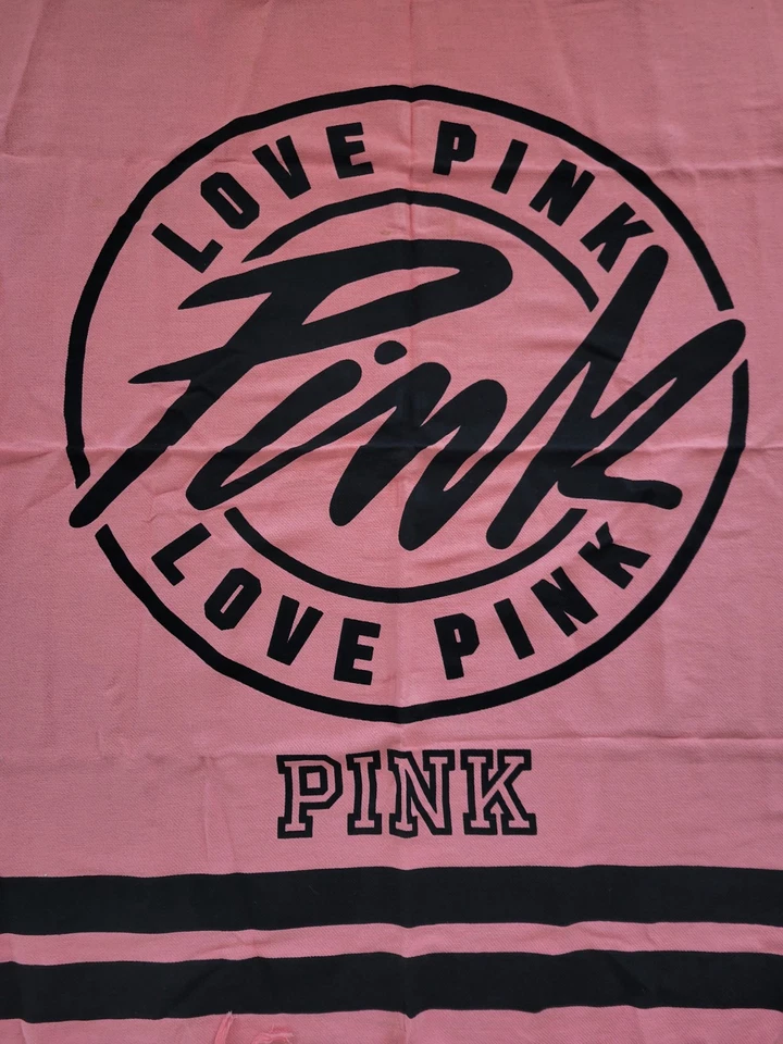 Victoria's Secret ROSA Borla Playa Toalla Manta 42 X 56" Terry Tela Algodón Foto 2 de 4