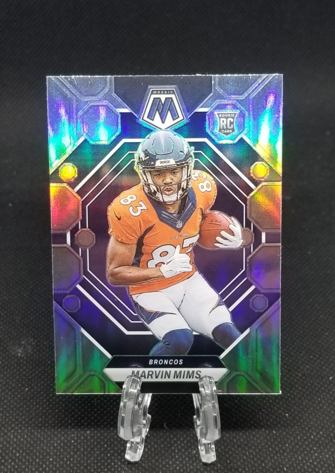 2023 Panini Mosaic Marvin Mims Silver Prizm Holo SP Rookie RC #346 - Broncos