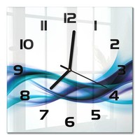 Glas-Wanduhr FüR BüRo Aus Glas Wellenabstraktion Schwarze Zeiger 30X30 Cm