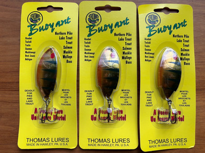 3 NEW Old Discontinued Rare Thomas Buoyant 1/2 oz 2.5in Perch Salmon Trout USA