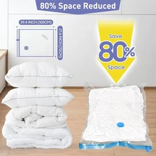 10 Pack Jumbo Vacuum Storage Bags Compression Sealer with Hand Pump Space Saver