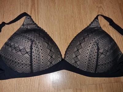 BNWOT Gorgeous Black beige GISELA Padded Wirefree Bra Size 38C