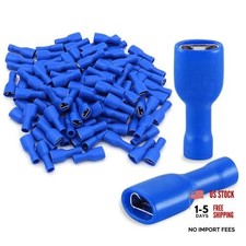 -Pack 0.187" Female Quick Disconnect Spade Terminals, 16-14 AWG 4.8mm 3/16 100
