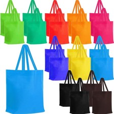 50 Pcs Non Woven Multicolor Tote Bags Bulk Reusable Grocery Shopping