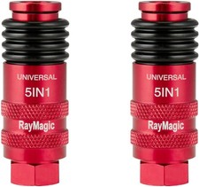 Upgraded 5IN1 Universal Quick Industrial Connect Coupler, 1/4" Female NPT, Ai...