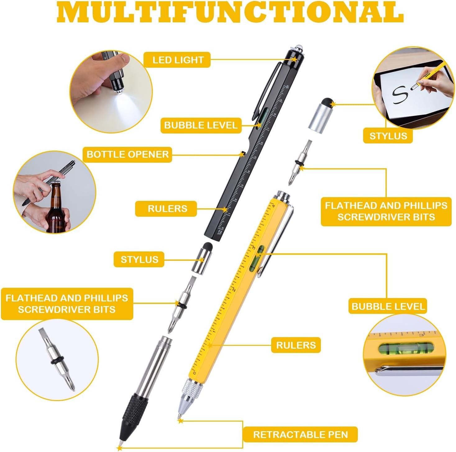 9 in 1 Multi-Tool Pen Set, Mens Gifts, Stocking Stuffers for Men | eBay