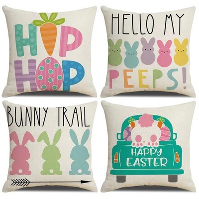 Hongsome Easter Decor-Throw Pillow Covers 18x18in 18'' x (Pack of 4), Pink 