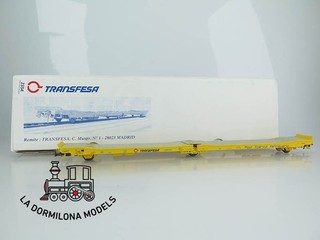 DL2354 H0 =DC ELECTROTREN VAGON PLATAFORMA Tipo Ladks TRANSFESA de RENFE OVP