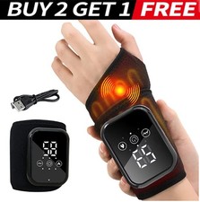 USB Rechargeable Heate Wrist Massager with Vibration Hand Brace for Pain Relief-